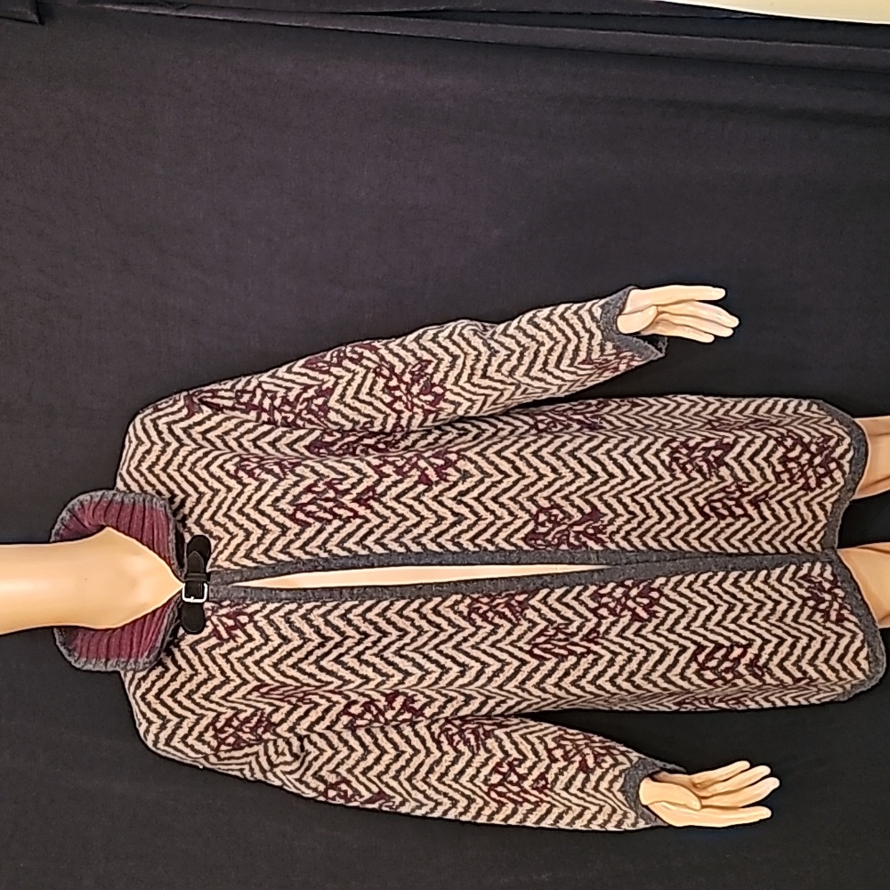 A*IDA Wool Chevron Coatigan